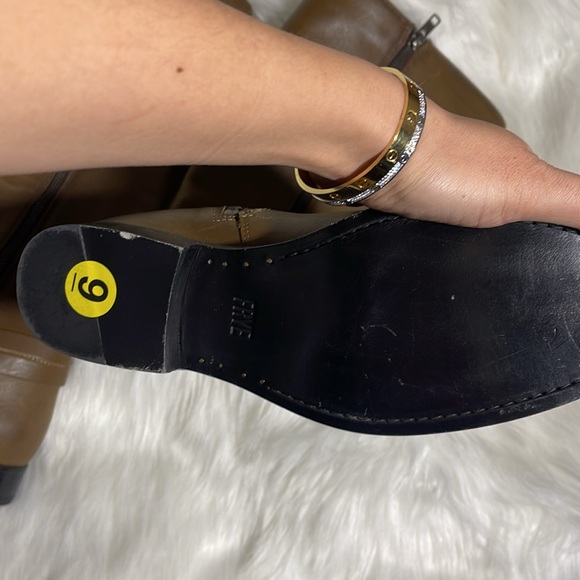 Frye Melissa belted tall boots in dark taupe - Picture 6 of 8